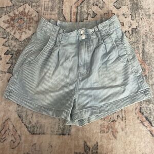 American Eagle Outfitters Light Blue Striped High Waist Shorts size 0